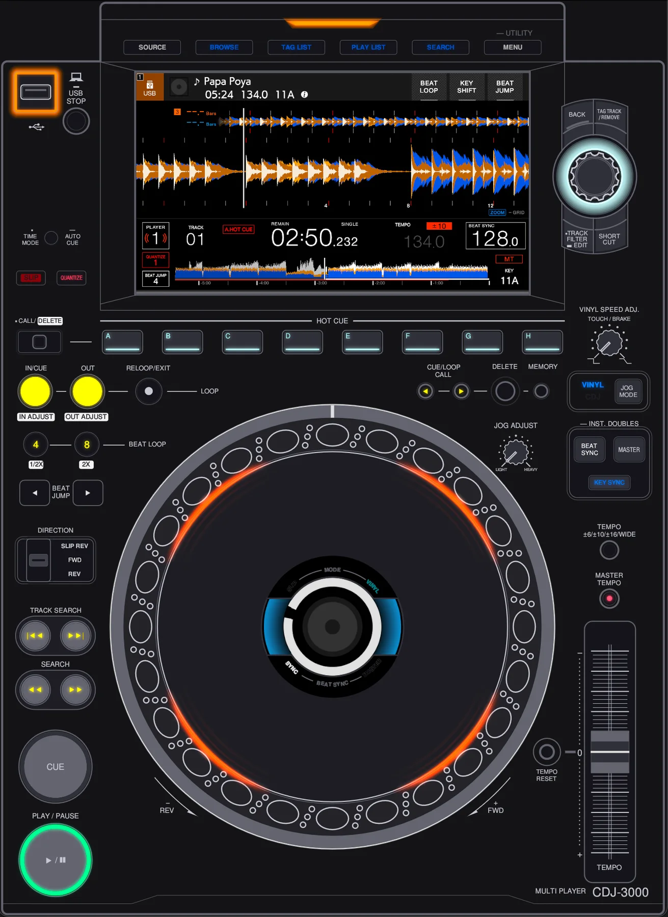 Emulador Pioneer CDJ-3000